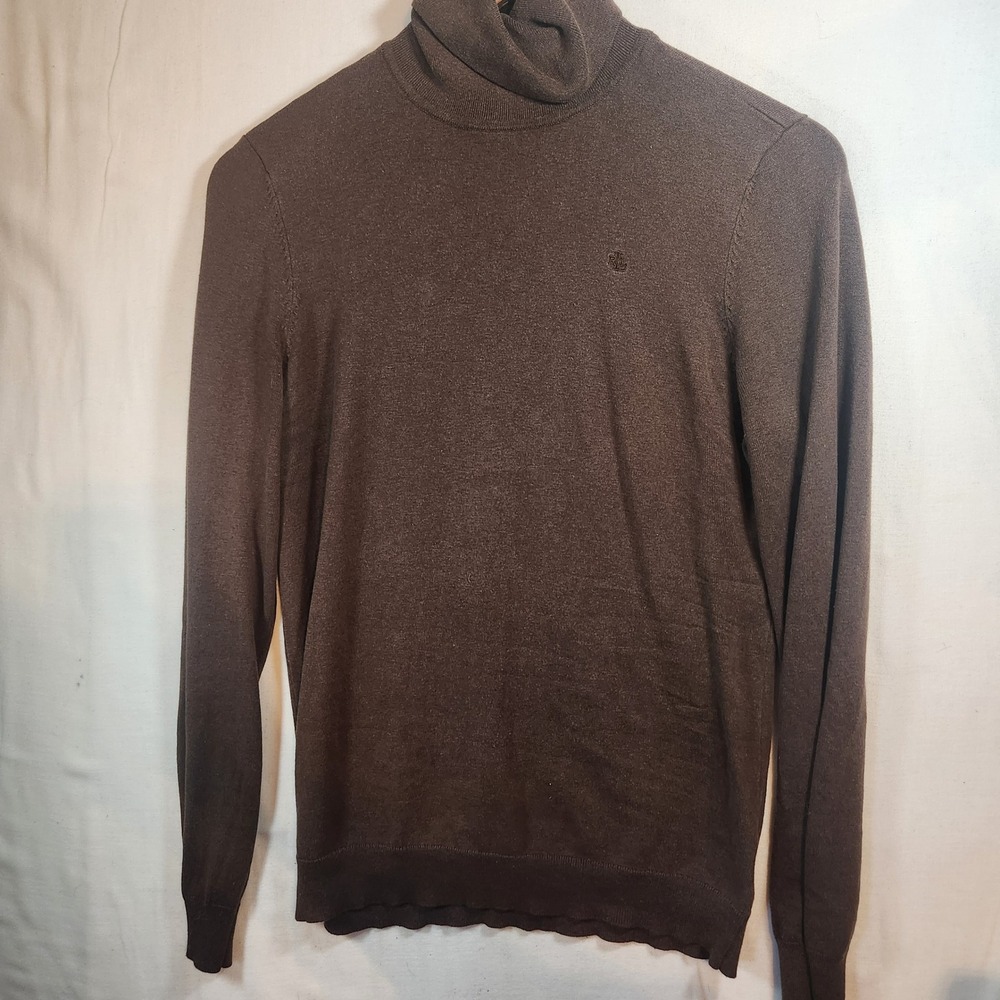 Lauren Ralph Lauren Brown Silk Blend Turtleneck Sweater Womens Medium RL Logo